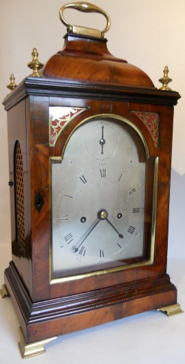 Mahogany Bell Top Bracket clock - front
