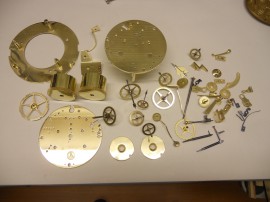  French eight day striking movement components after restoration